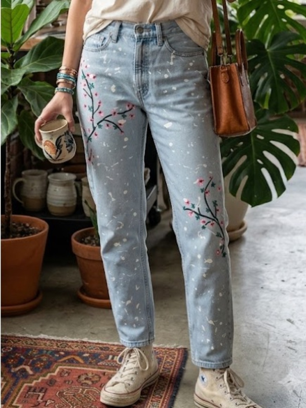 Vintage customized Tommy Hilfiger Painted Jeans